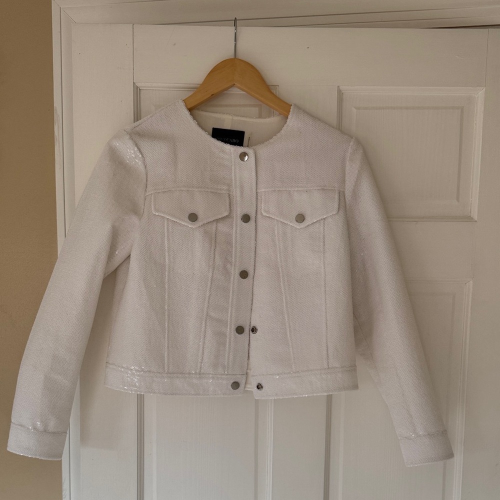 Dolce Cabo white sequin jacket, never worn